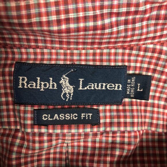 Ralph Lauren Plaid Classic Fit Shirt Mens Size Large Short Sleeve Button Down - Picture 4 of 6